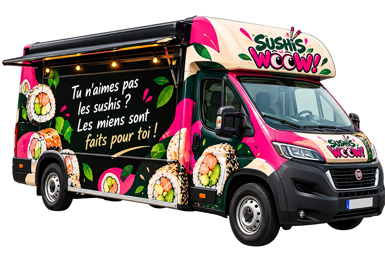 Foodtruck Justhyne Sushis prêt à démarrer
